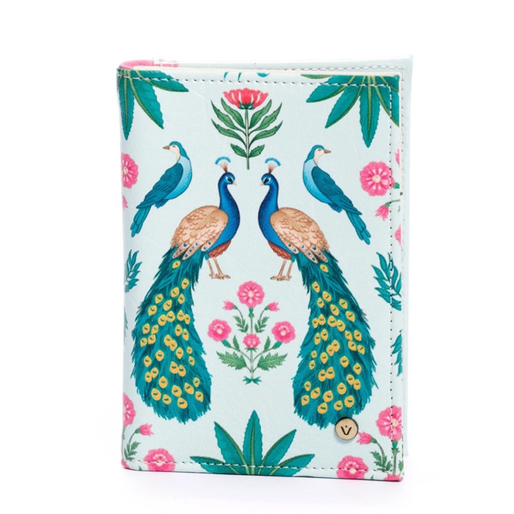 Colorful Peacock Print Passport Holder